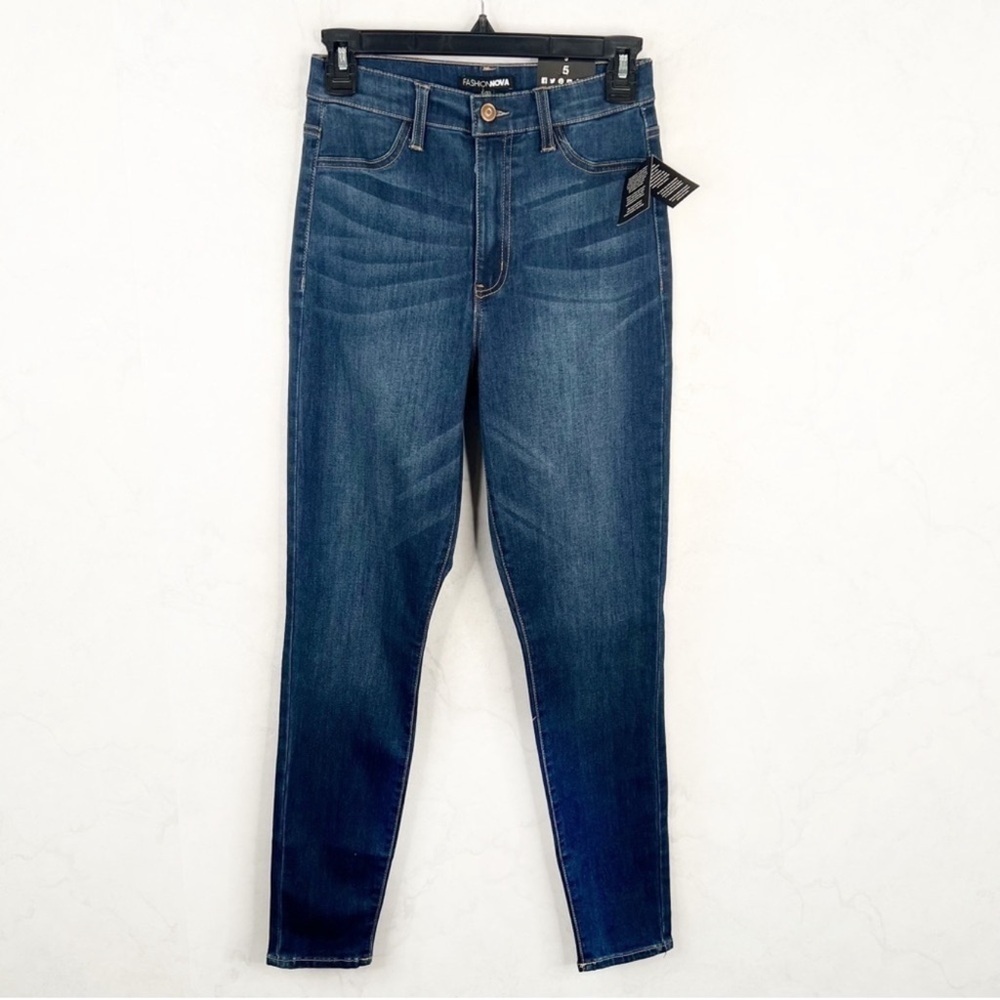 Fashion Nova Deep Indigo Skinny Jeans